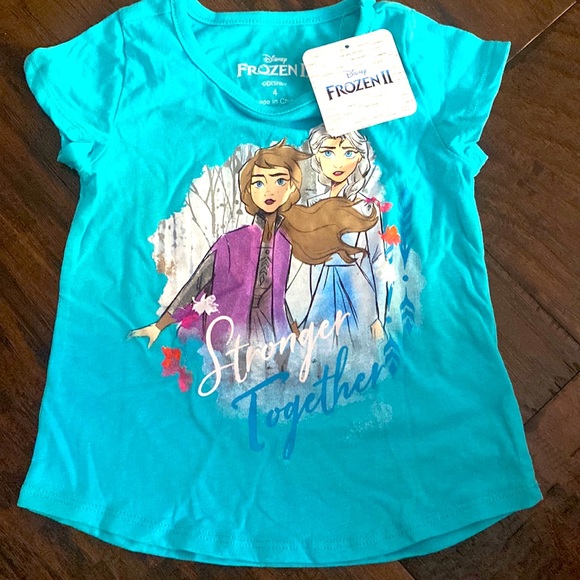 NEW DISNEY GIRLS FROZEN TSHIRT 4T - Picture 1 of 2
